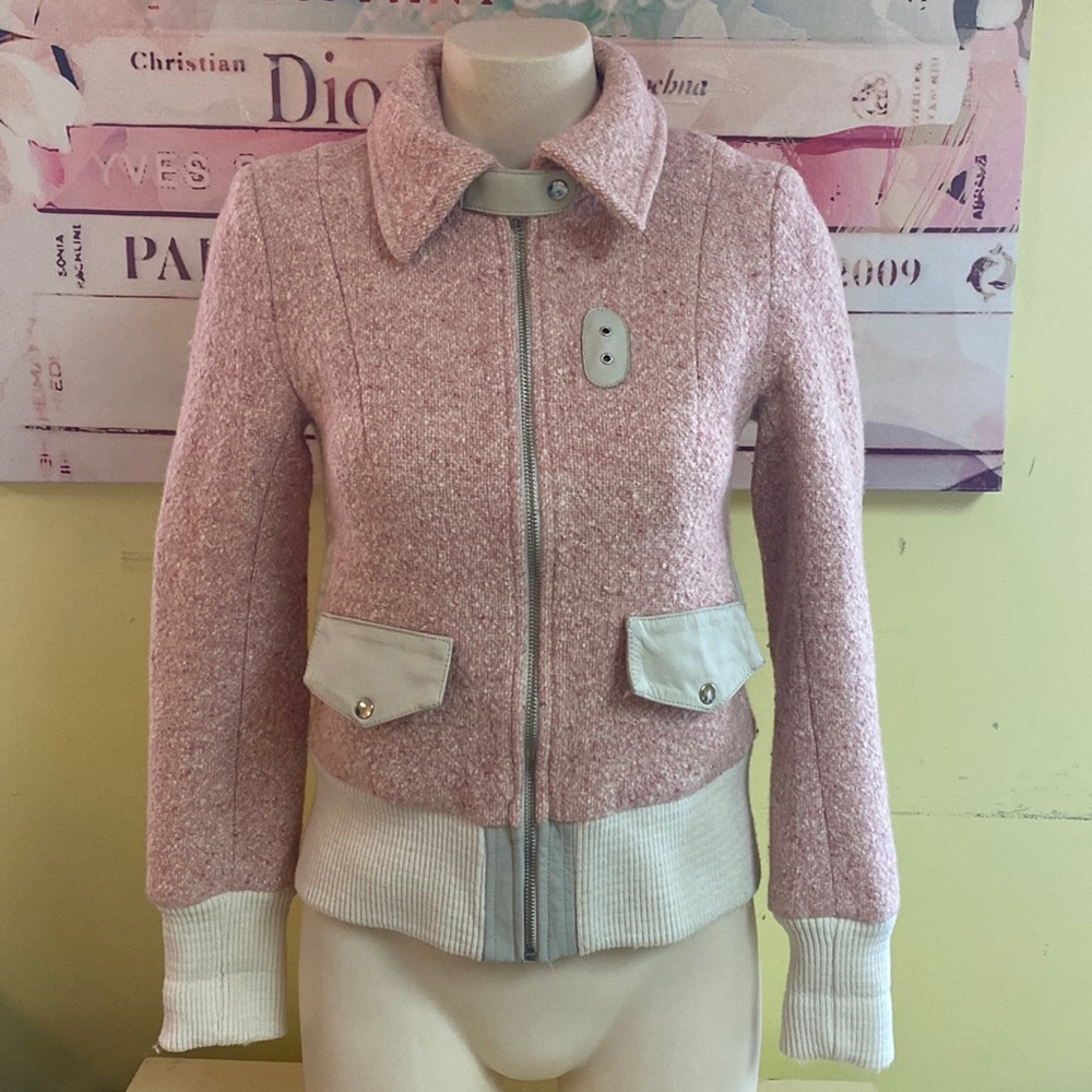 Mackage Pink Tweed Leather Jacket